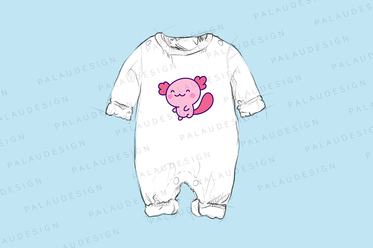 Cute Kawaii Axolotl Pet Character, an Animal Illustration by Palau (Photo 7 of 12)