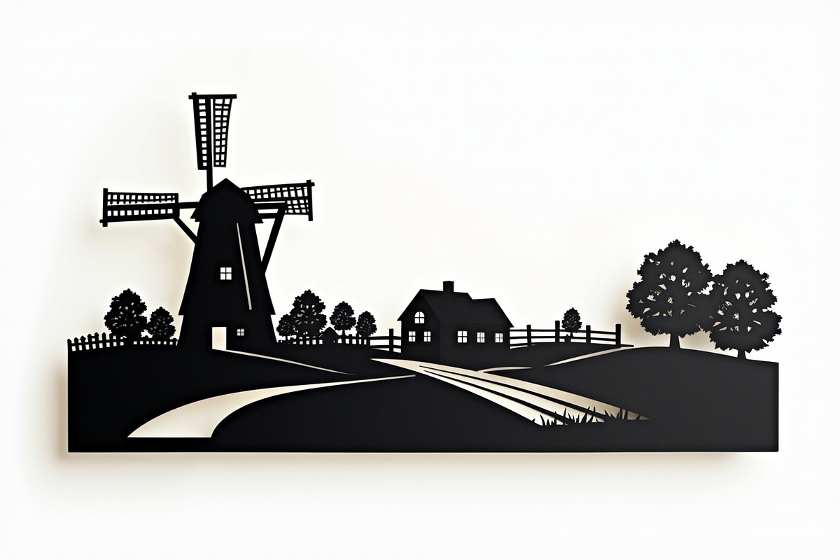 Dutch Windmill Field Set, an Illustration by BIPLOB EXPERT (Photo 2 of 10)