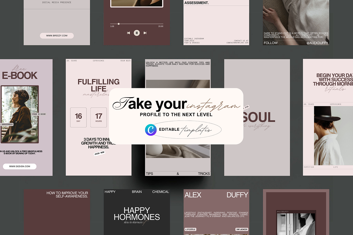 Minimal Instagram Templates CANVA, a Social Media Template by Prapti Design
