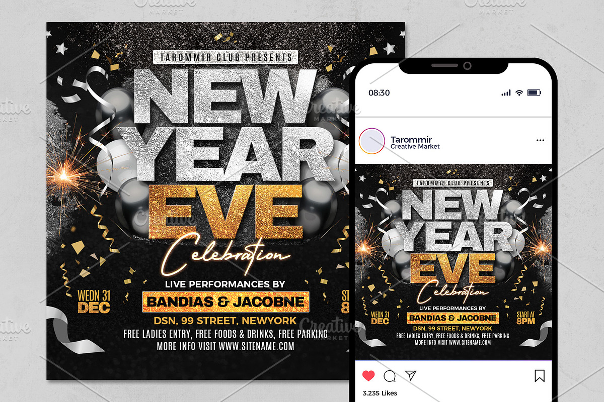New Year Eve Flyer, a Flyer Template by Tarommir (Photo 2 of 3)