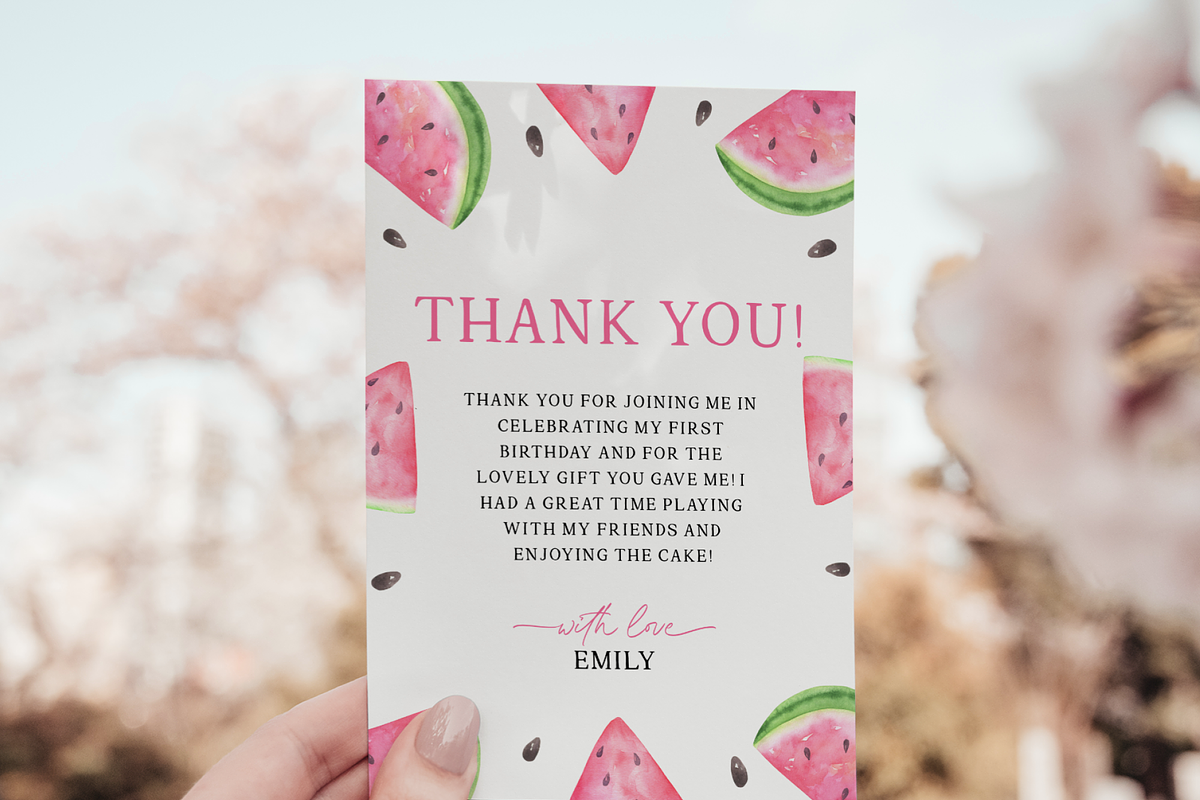 Watermelon Birthday Photo Thank You, an Invitation Template by Digital_Mind (Photo 6 of 6)