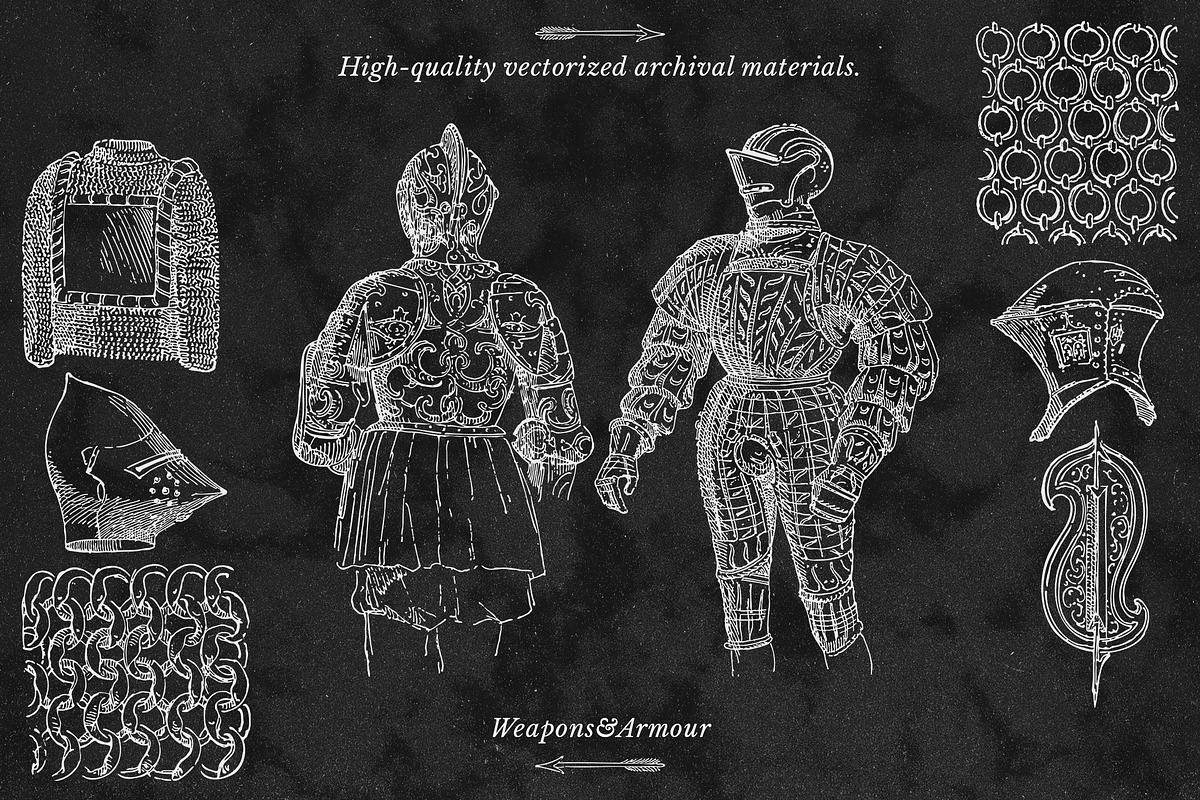 Medieval Weapons and Armour Vectors, an Object Graphic by Freezerondigital (Photo 4 of 12)