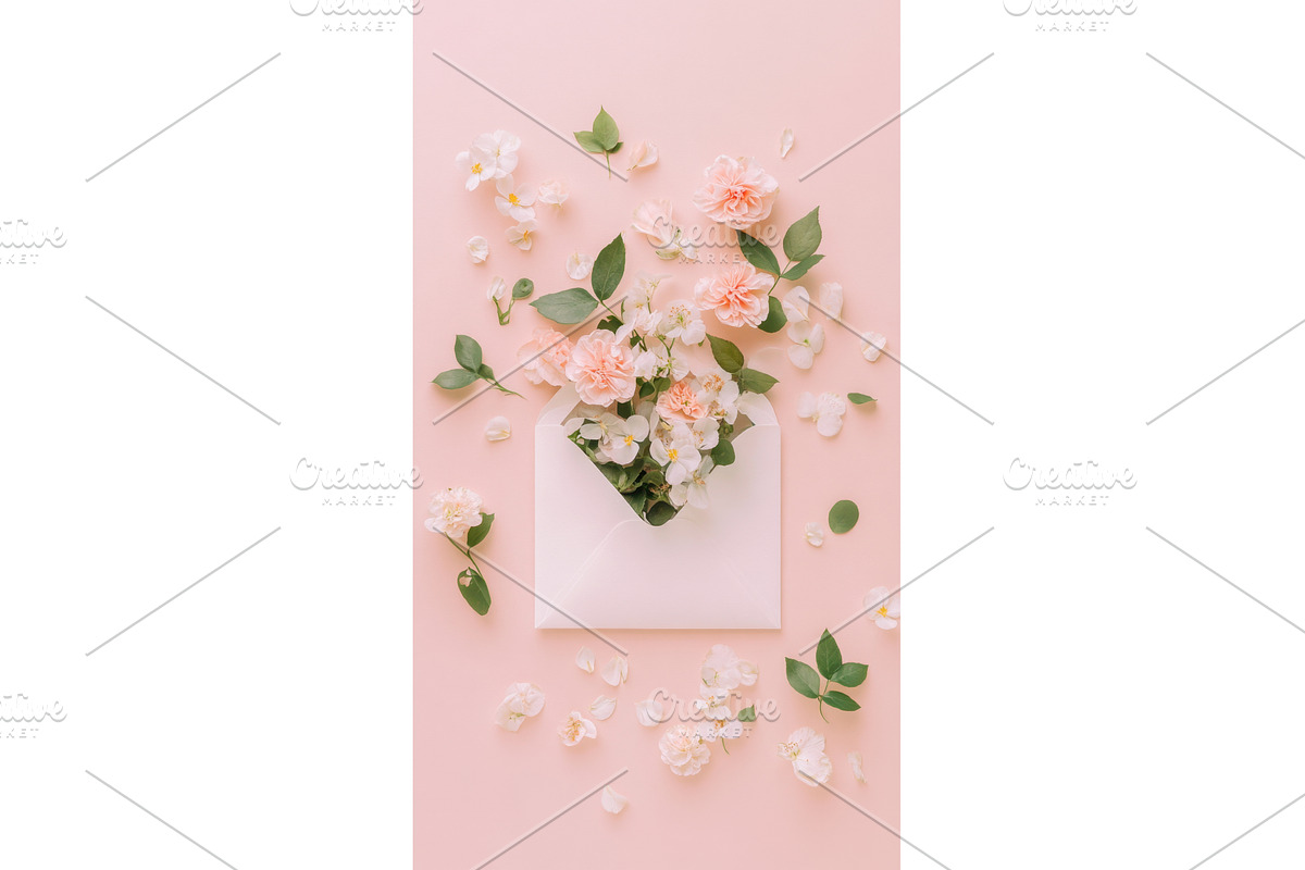 Envelope flowers on pastels, an Object Illustration by Beautiful things
