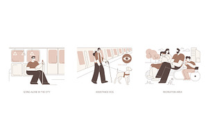 Accessible city isolated cartoon, a Person Illustration by Visual Generation