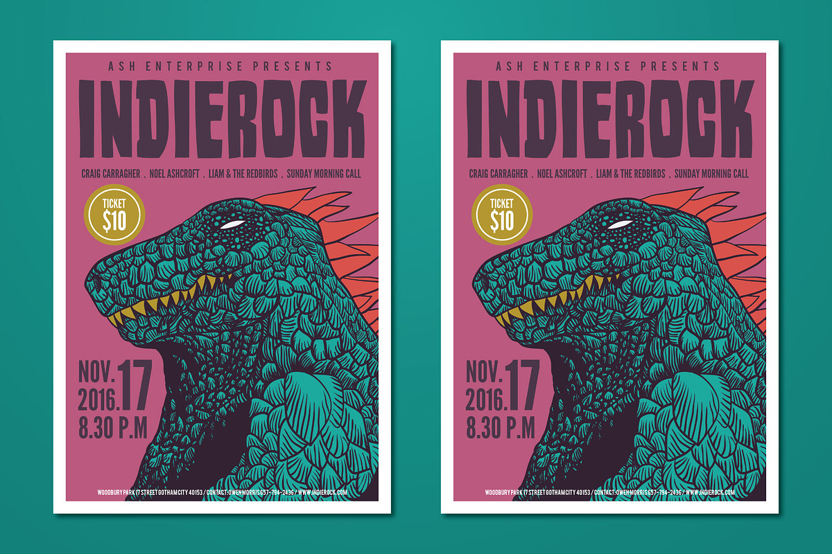 Hand Drawn Monster Rock Music Flyer, a Flyer Template by ashenterprise (Photo 2 of 3)