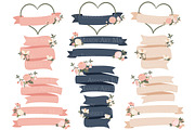 Navy & Blush Floral Heart Clipart, an Illustration by Amanda Ilkov (Thumbnail 4 of 5)