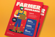 Red Bold Farmer Insurance Flyer Set, a Flyer Template by graphicook (Thumbnail 4 of 6)