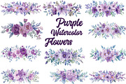 Elegant Purple Floral Set, an Illustration by balal (Thumbnail 1 of 11)