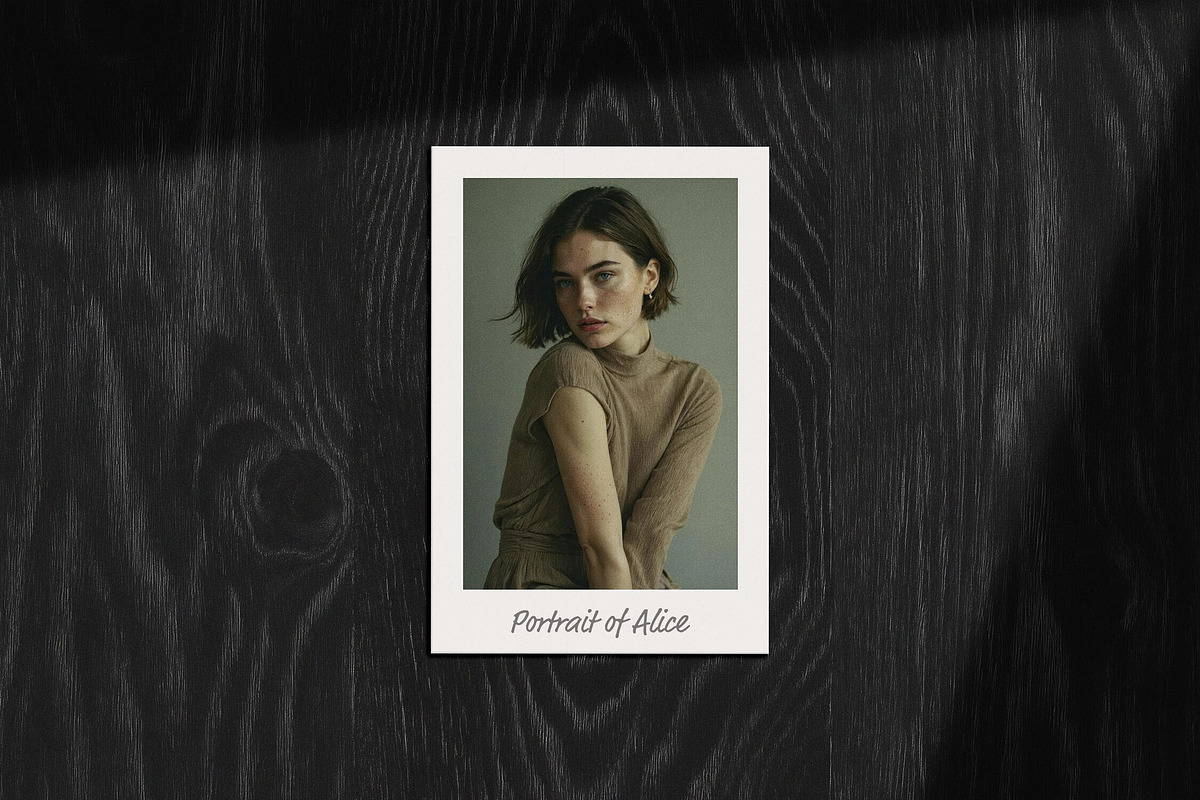 Vintage Frames on Wood Table Mockup, a Pens & Pencil Mockup by Design Squad (Photo 4 of 6)