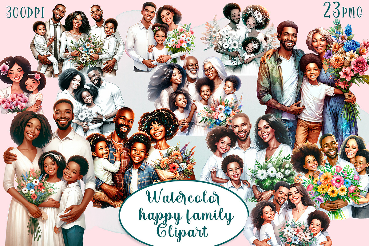 Big Family Clipart, Parental Clipart, a Person Illustration by ElenazlataArt (Photo 2 of 5)