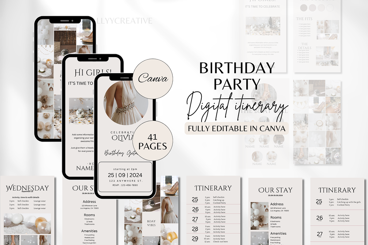 Birthday Itinerary Template, a Social Media Template by SociallyyCreative (Photo 1 of 10)