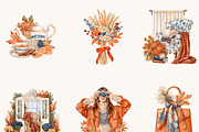 Cozy Autumn Clipart Bundle, an Object Illustration by BusyDaydesign (Thumbnail 3 of 9)