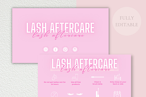 Lash Aftercare Card Template, a Card Template by YasdeyDesigns