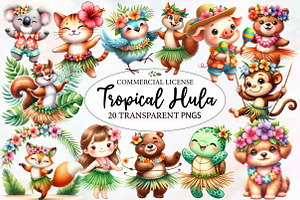 Cute Tropical Hula Dance Hawaiian, an Illustration by Designworld