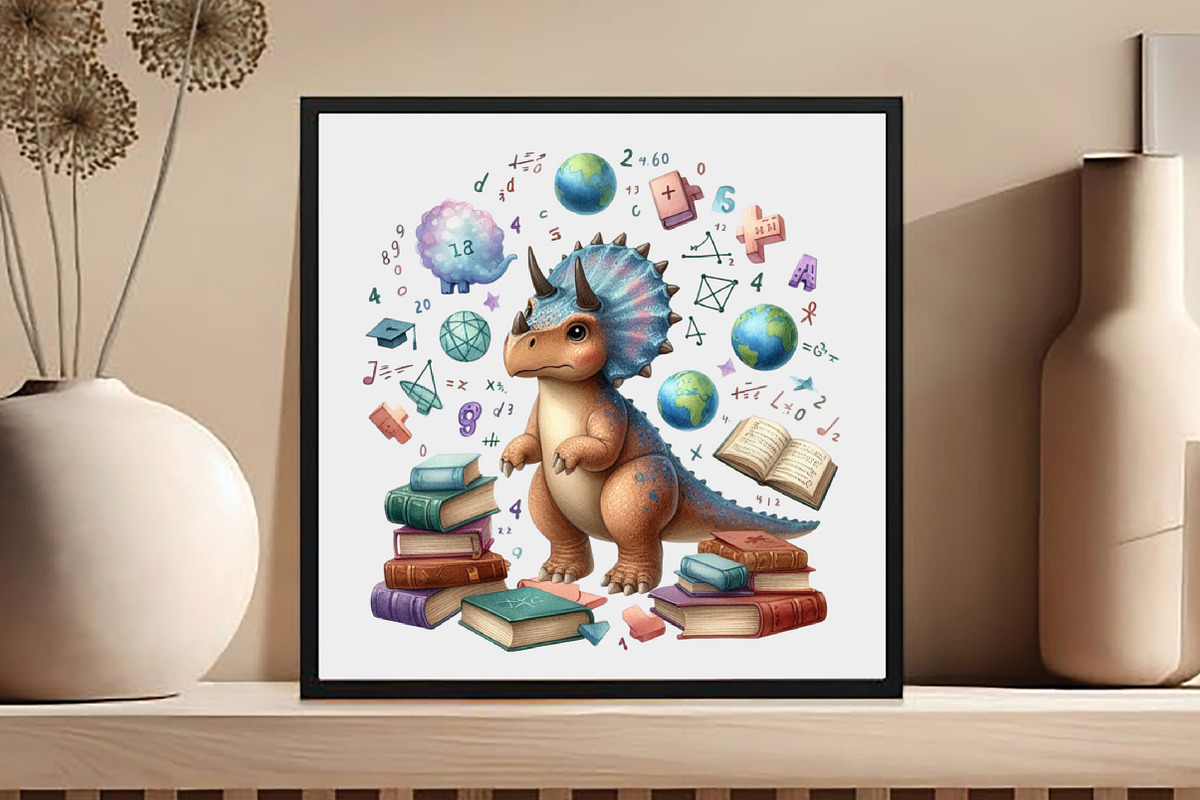 Dinosaur Back to School Sublimation, an Illustration by DreamCafeArt (Photo 2 of 5)