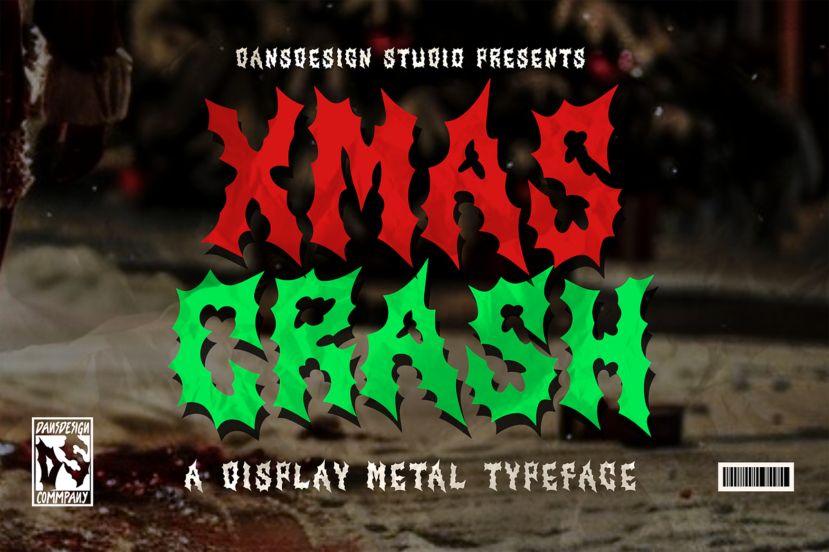 Xmas Crash Metal Horror Graffiti, a Blackletter Font by dansdesign (Photo 1 of 9)
