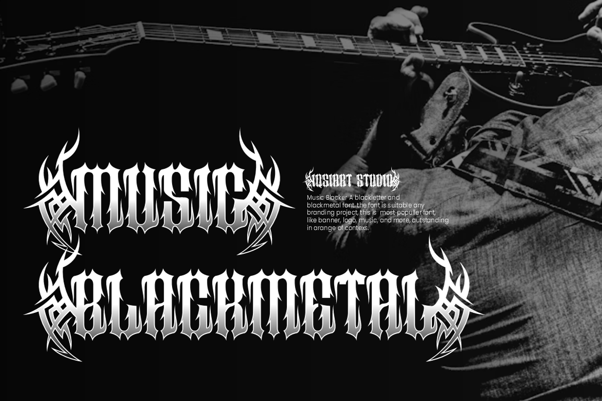 Music Blacker - Gothic Font, a Blackletter Font by Iqsiart Studio (Photo 10 of 11)