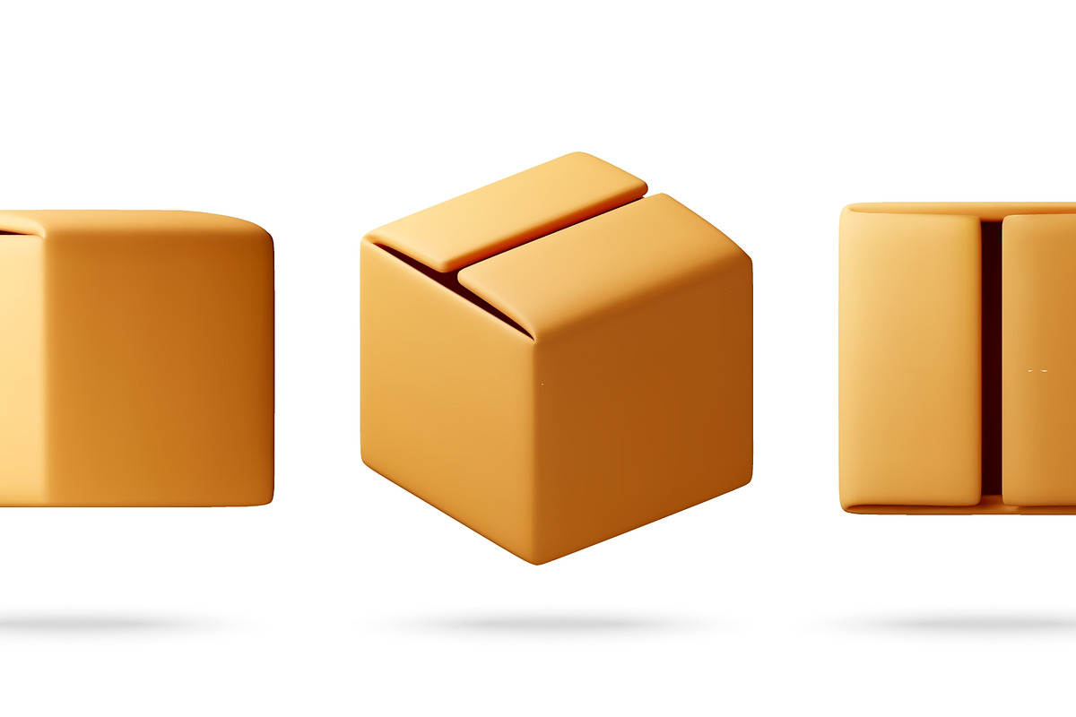 3D Set of cardboard box icons in, a Transportation Illustration by Abscent (Photo 2 of 3)