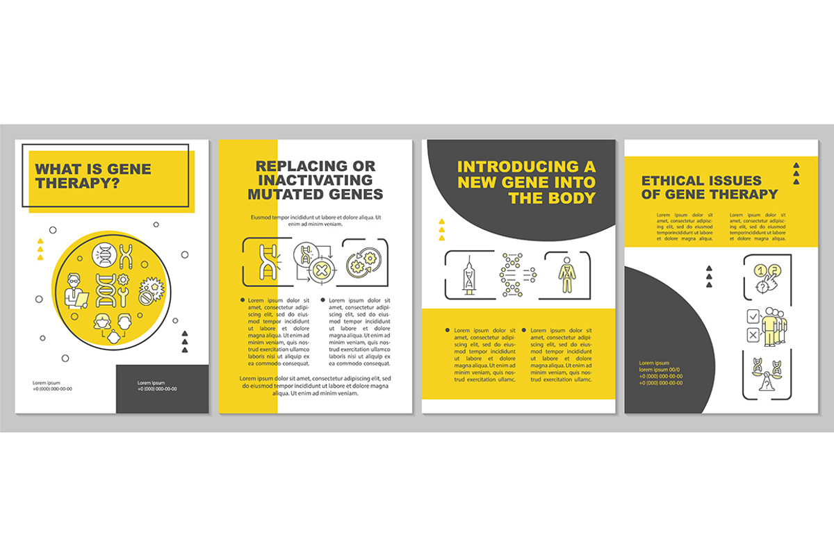 Gene therapy brochure template, a Brochure Template by IMG visuals icons