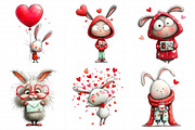 Whimsical Valentine Bunny Clipart, an Illustration by Daily.Designs (Thumbnail 5 of 6)