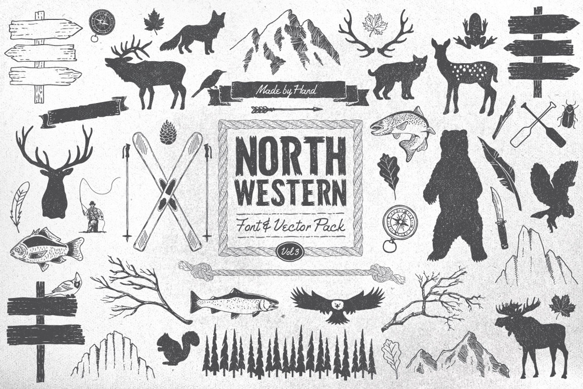 North Western Font + Vectors Vol 3 preview 2