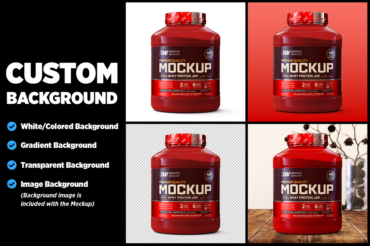 5lb Whey Protein Jar Mockup D2-Pro, a Packaging Mockup by Design Warlord (Photo 11 of 16)
