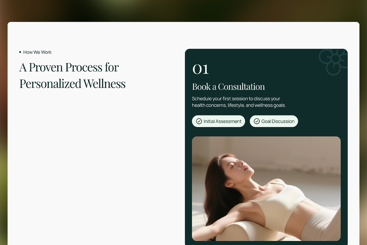 Purevia - Wellness Framer Template, a Landing Page Template by Hammad Arif (Photo 3 of 4)