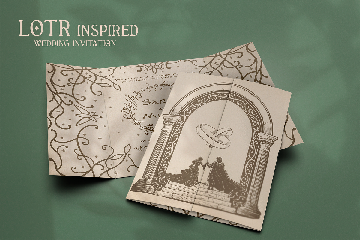 LOTR Inspired Wedding Templates, an Invitation Template by Enchanted Visions Shop (Photo 2 of 4)