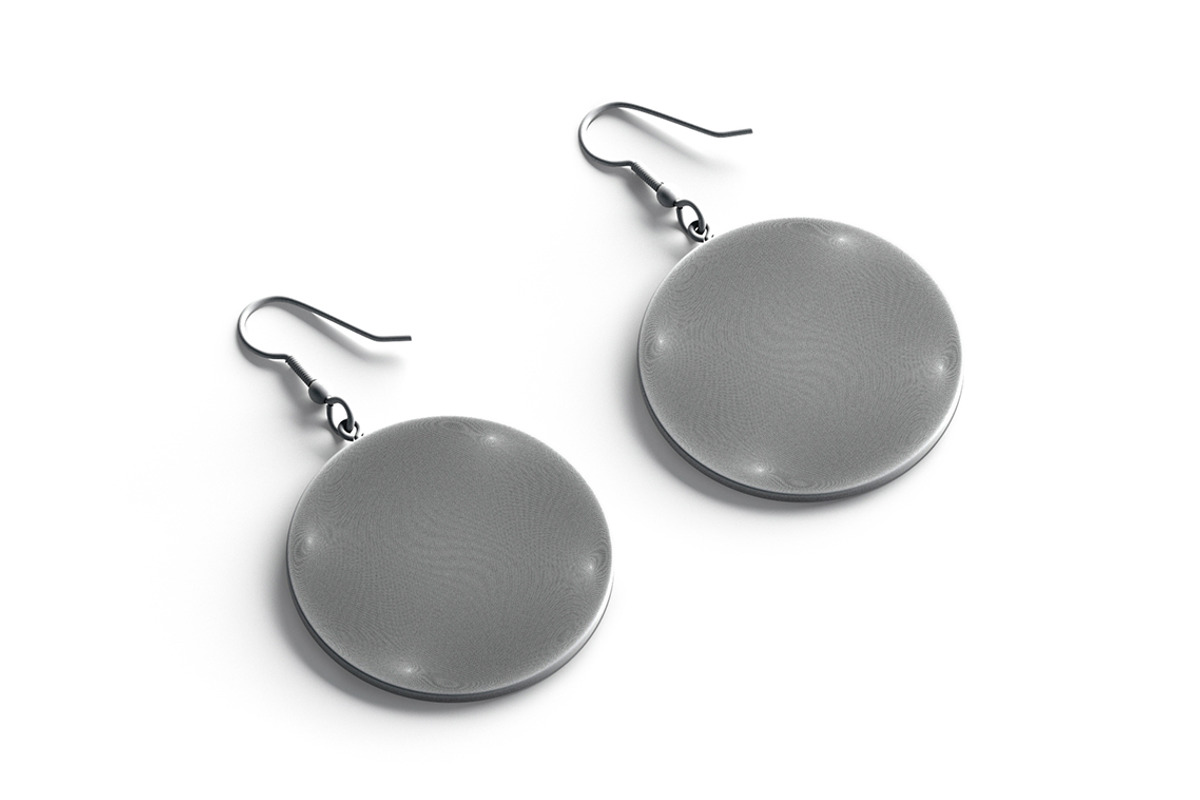 White Round Earring Pair 3D Model, an Object 3D Model by rebrandy (Photo 8 of 9)