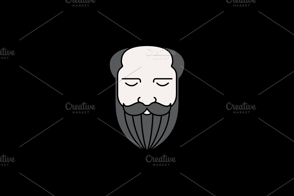 teacher professor old man head logo, a Branding & Logo Template by devastd