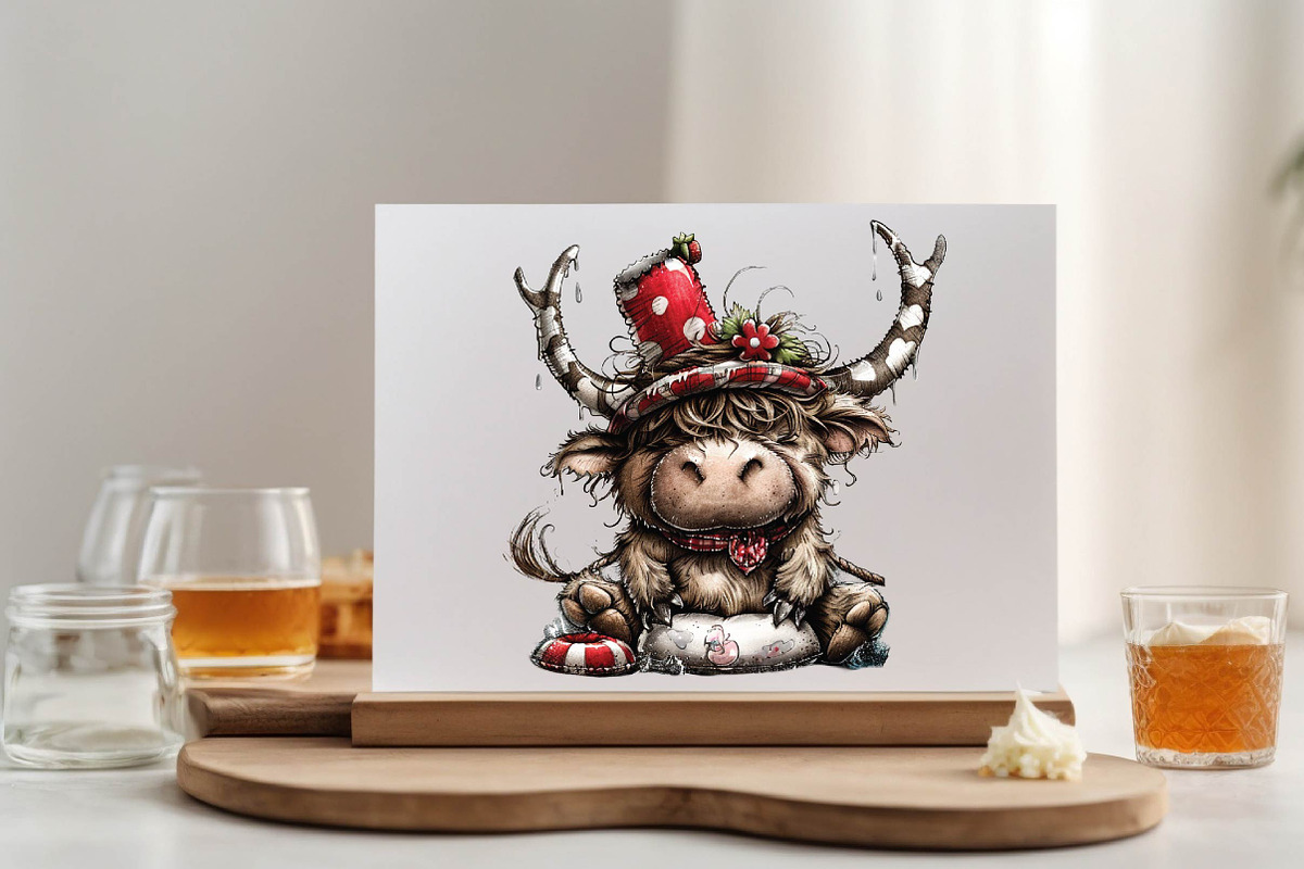 Whimsical Pool Day Highland Cow Clip, an Illustration by SVGArt (Photo 8 of 9)