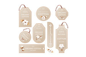 Realistic cotton tags. Cottons boll, an Object Illustration by Stock-Smart-Start