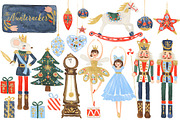 Watercolor Nutcracker Clipart Set, a Decorative Illustration by RhianAwni (Thumbnail 1 of 4)