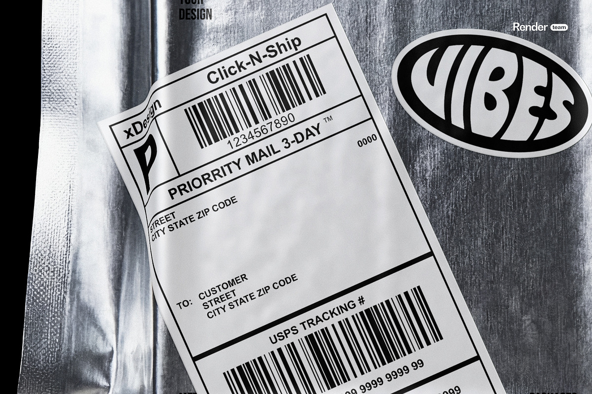 Metallic Foil Bag Mockup Set, a Packaging Mockup by Renderteam (Photo 10 of 22)