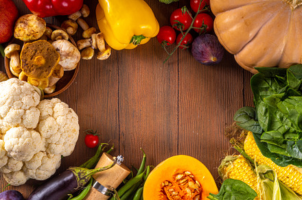 Autumn vegetable cooking dinner background, a Food & Drink Photo by Rimma