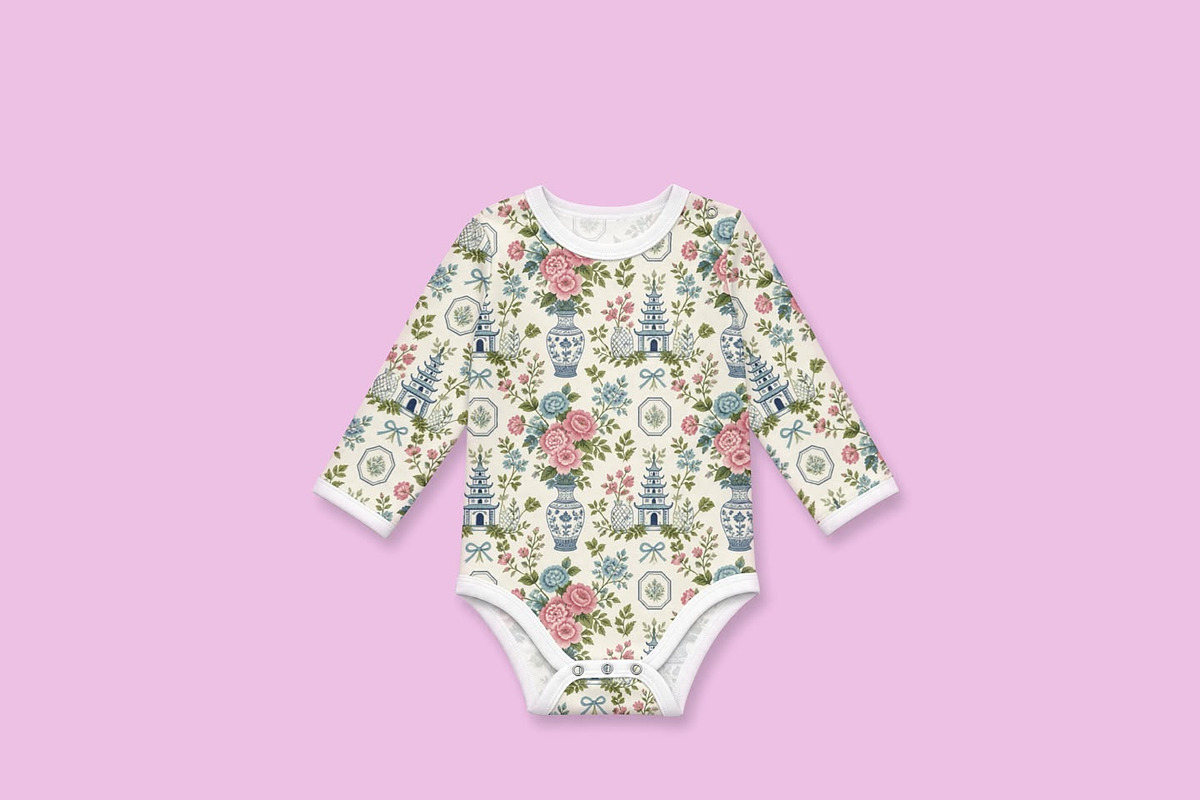 Chinoiserie Floral Seamless Pattern, a Pattern Graphic by elif (Photo 6 of 9)