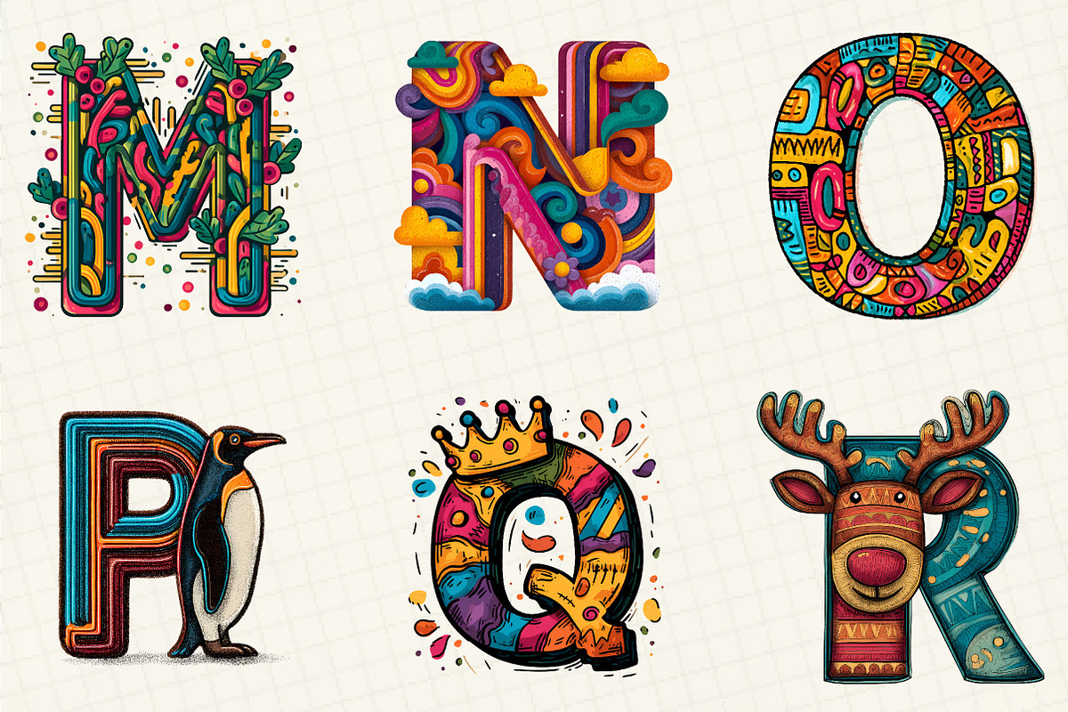 Christmas Alphabet Latter Clipart, an Illustration by DreamCafeArt (Photo 4 of 6)