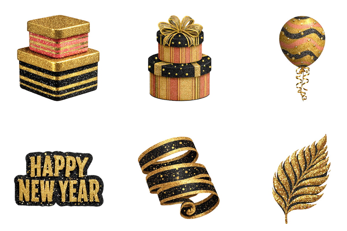 Gliteer New Year Clipart, an Illustration by CreationArt (Photo 5 of 7)