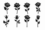 set of vector roses silhouettes, an Illustration by Amazin_art (Thumbnail 9 of 17)