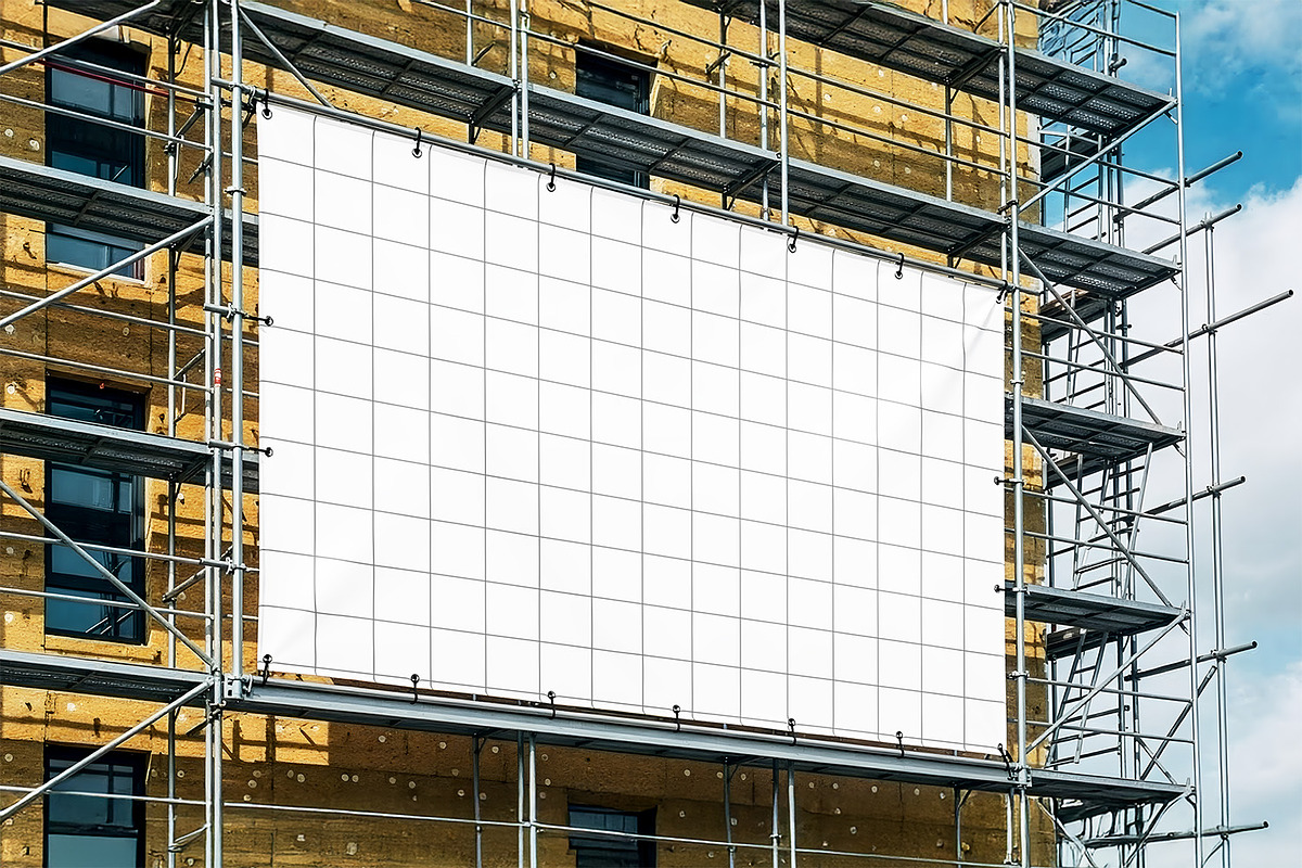 Construction Banner Mockup, an Advertising Mockup by Nathatype (Photo 3 of 9)