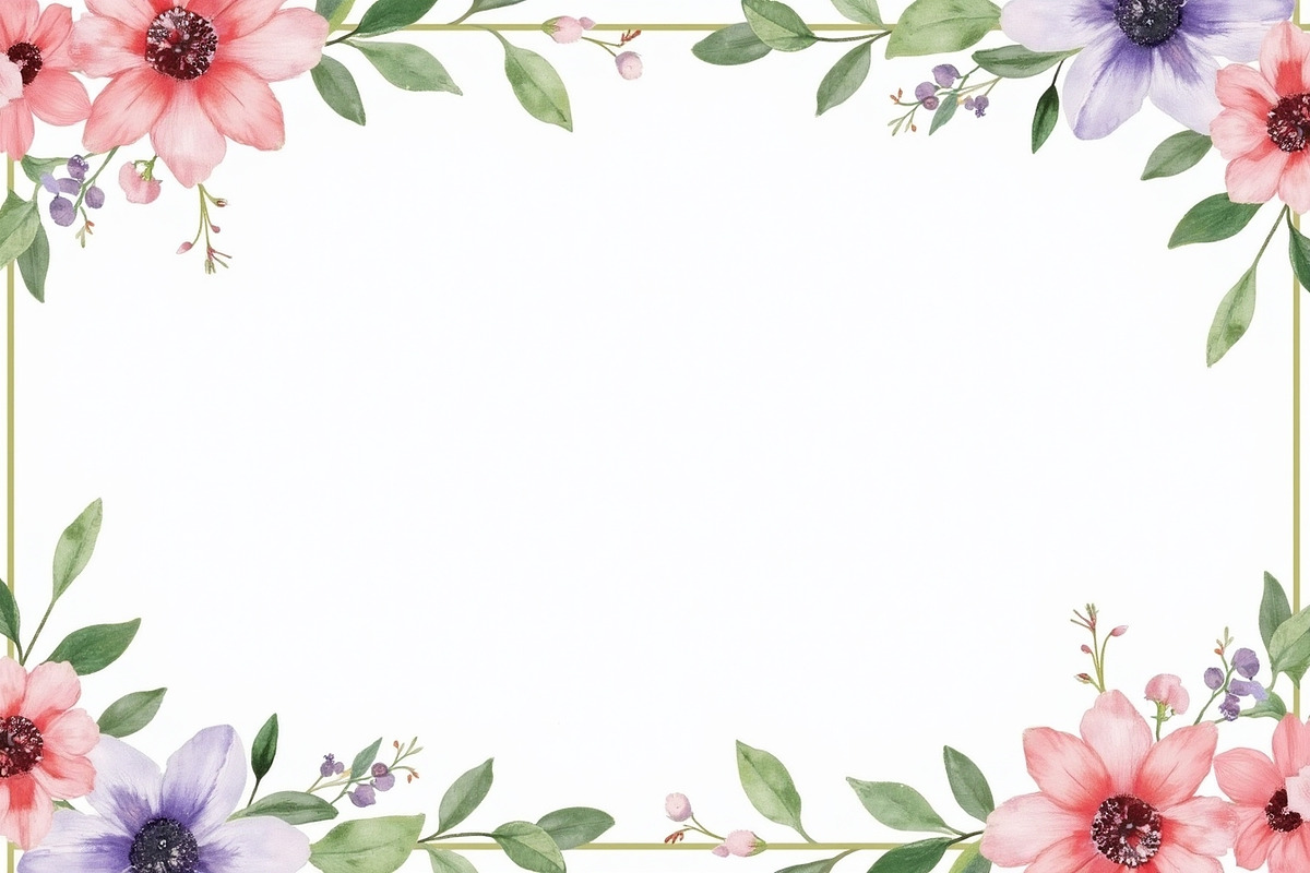 Watercolor Floral Frame Set, an Illustration by Creativeshirt (Photo 11 of 11)