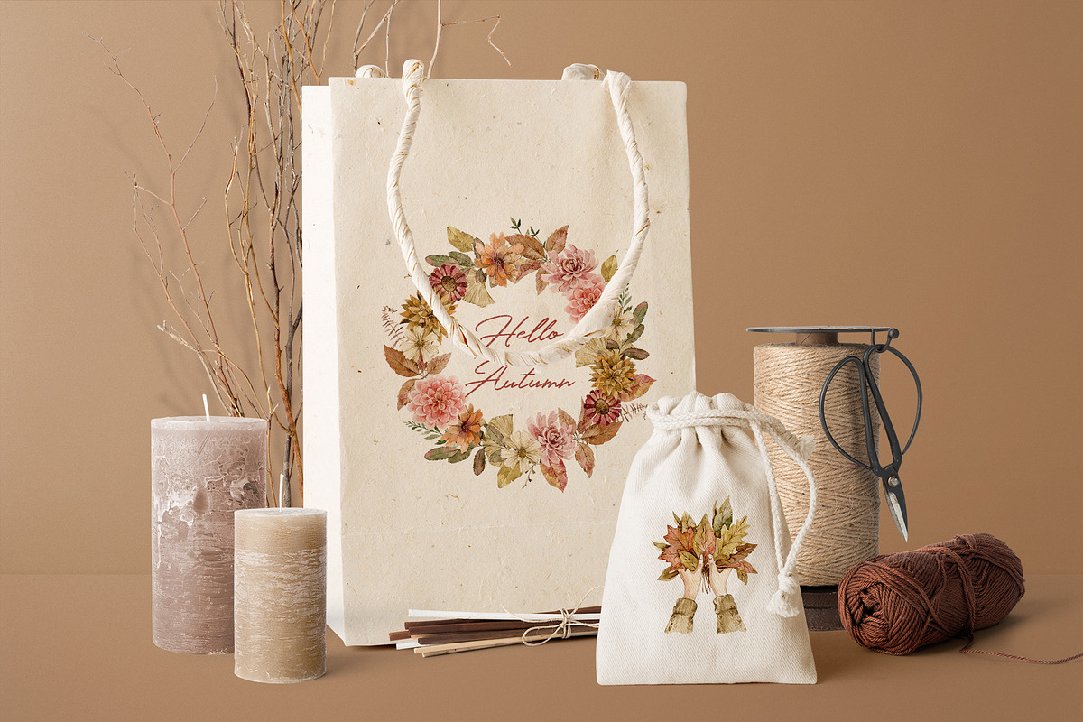 AUTUMN HERBARIUM watercolor set, an Illustration by long summer (Photo 10 of 16)