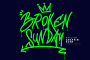 Broken Sunday - Stylish Graffiti, a Font by figuree studio (Thumbnail 1 of 8)