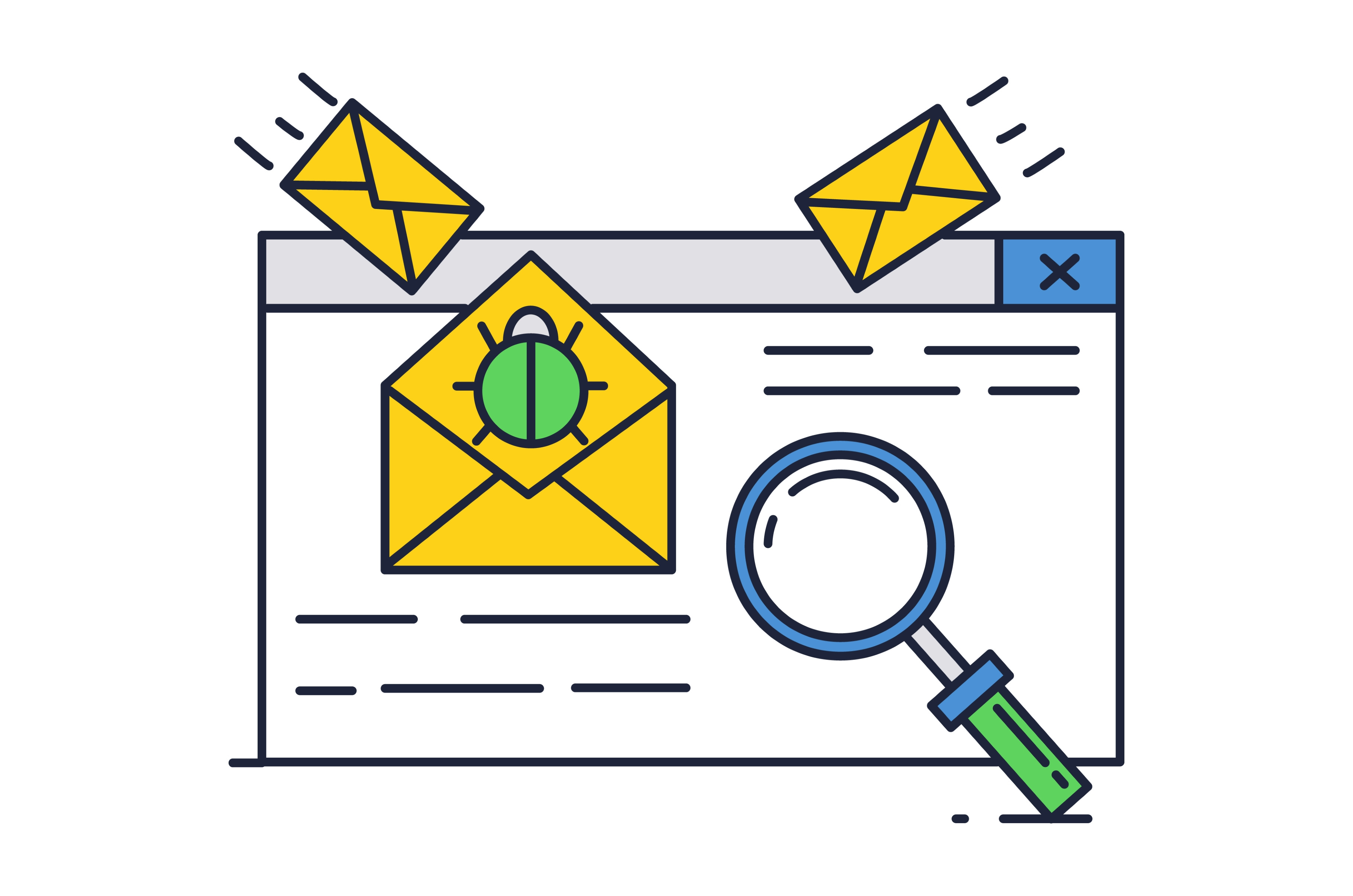 Spamming icon malware letter, a Technology Illustration by Sky Pics Studio