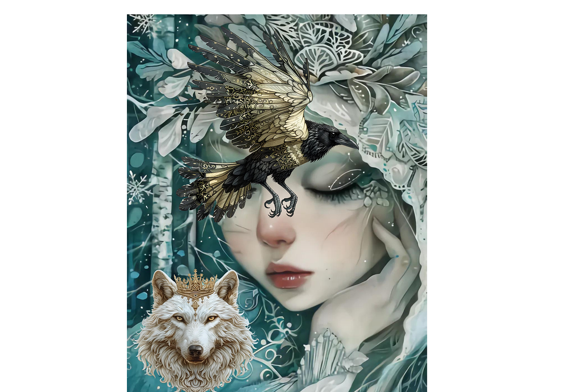 ICY QUEEN WINTER JUNK JOURNAL PAGES, a Person Illustration by Daring Digies (Photo 6 of 6)