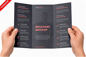 Trifold Brochure Two Hands PSD, an Advertising Mockup by Bruno's Shop