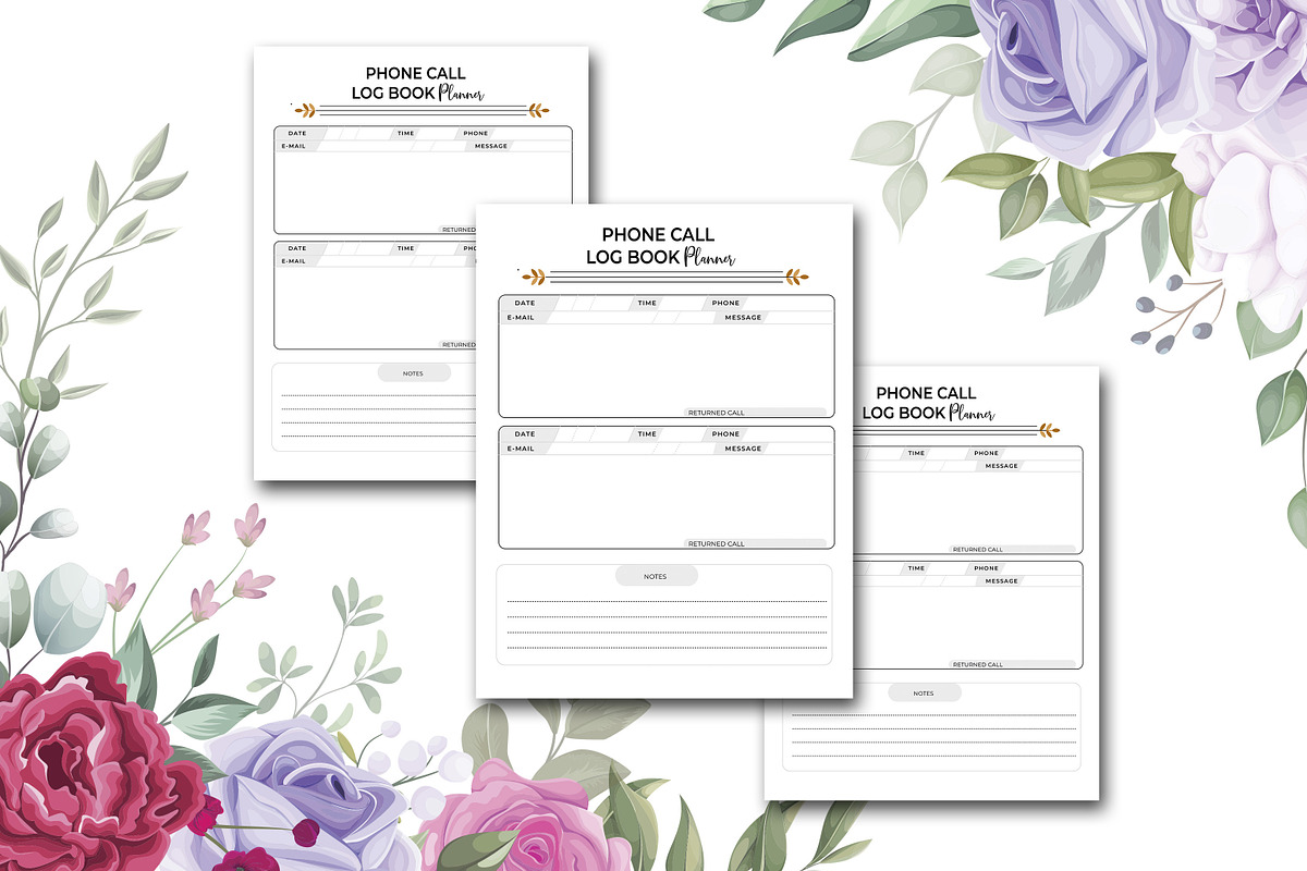 Phone Call Log Book, a Stationery Template by design_hut (Photo 2 of 3)