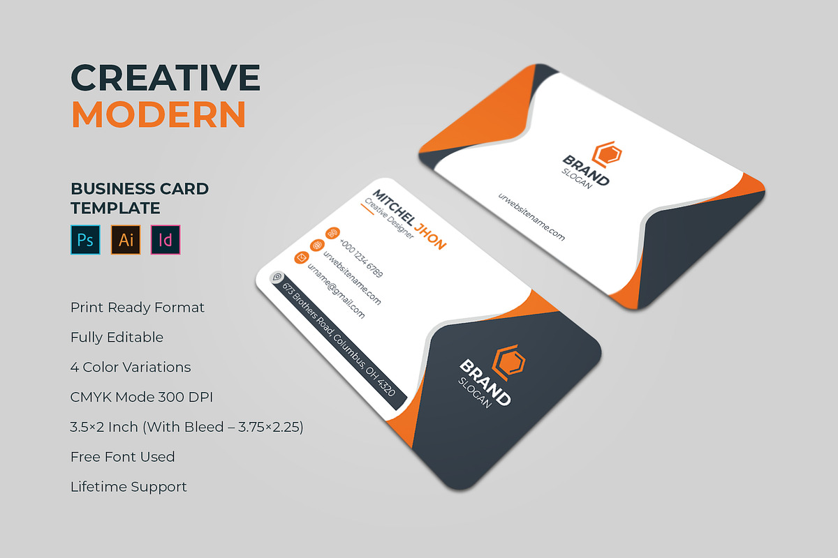 Creative & Modern Business Card, a Business Card Template by GFXCity (Photo 1 of 4)