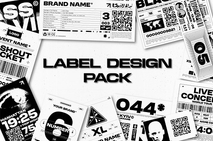 BRUTALISM LABEL DESIGN PACK #2, an Object Graphic by BonkiStudio