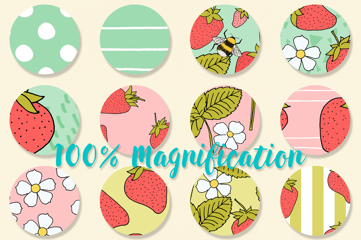 Spring Strawberries in Pastels, a Pattern Graphic by Northern Whimsy Design (Photo 3 of 4)